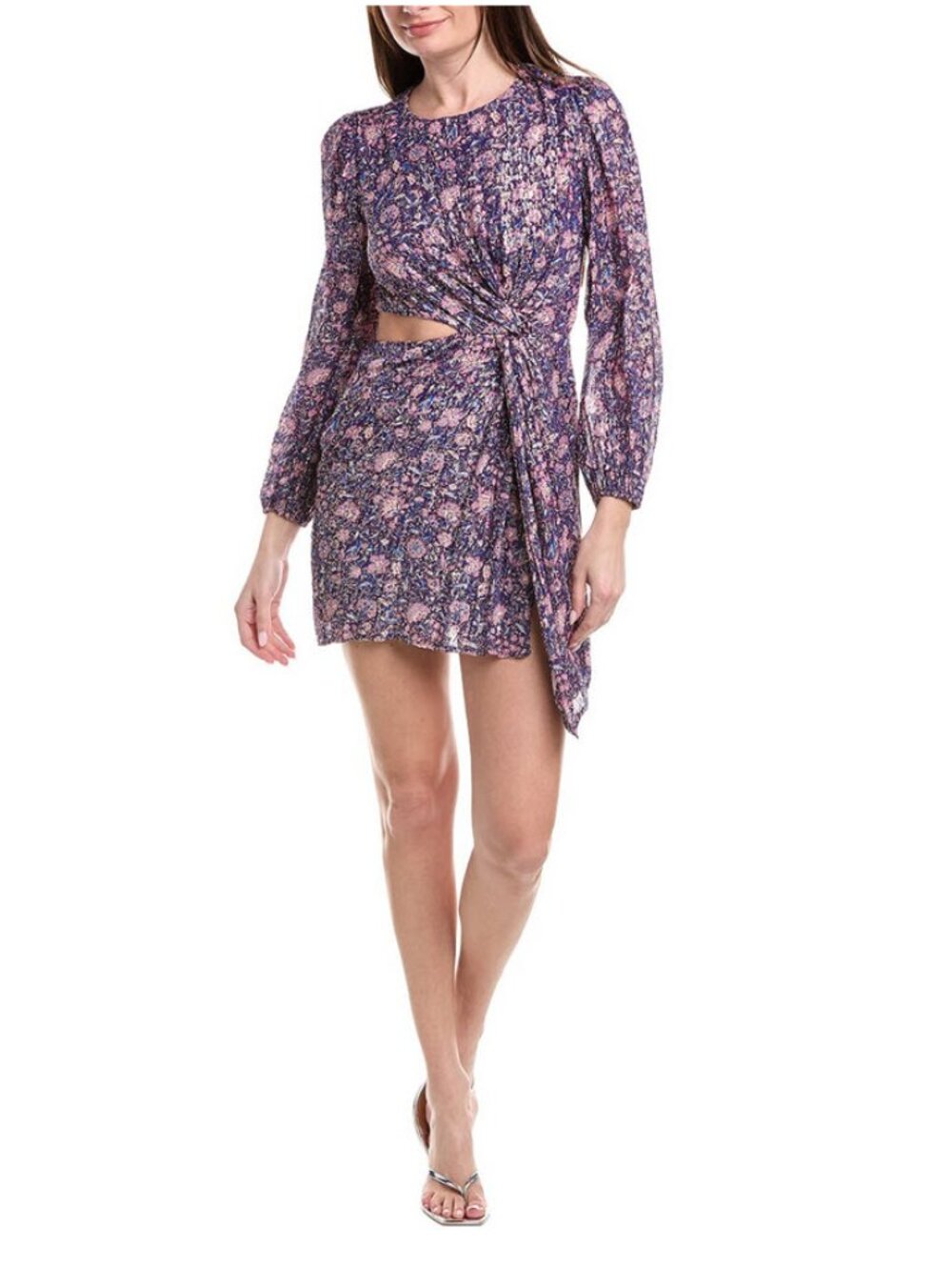 Maje Roletex Draped Floral Mini Dress Sz FR38/US6-8 - M